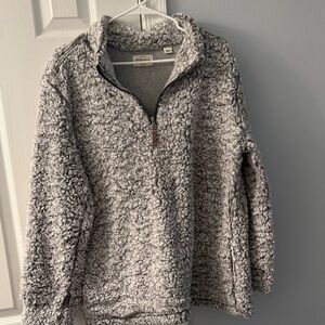 Cozy Sherpa Quarter-Zip Teddy Jacket - Gray